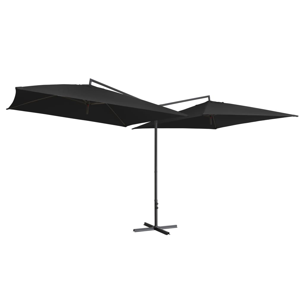 Doppel-Sonnenschirm mit Stahl-Mast 250x250 cm Anthrazit