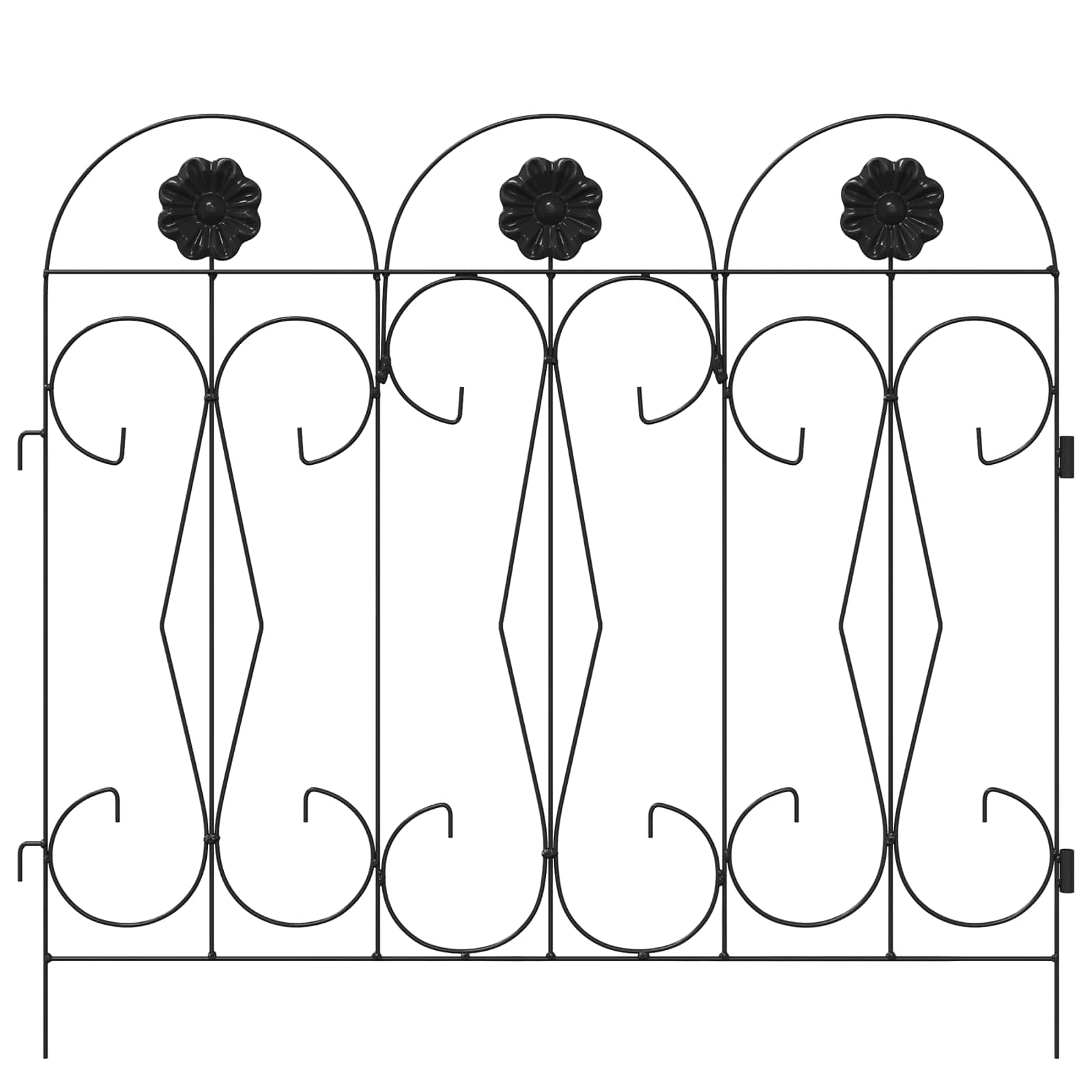 Gartenzaun 5 pcs Schwarz Stahl