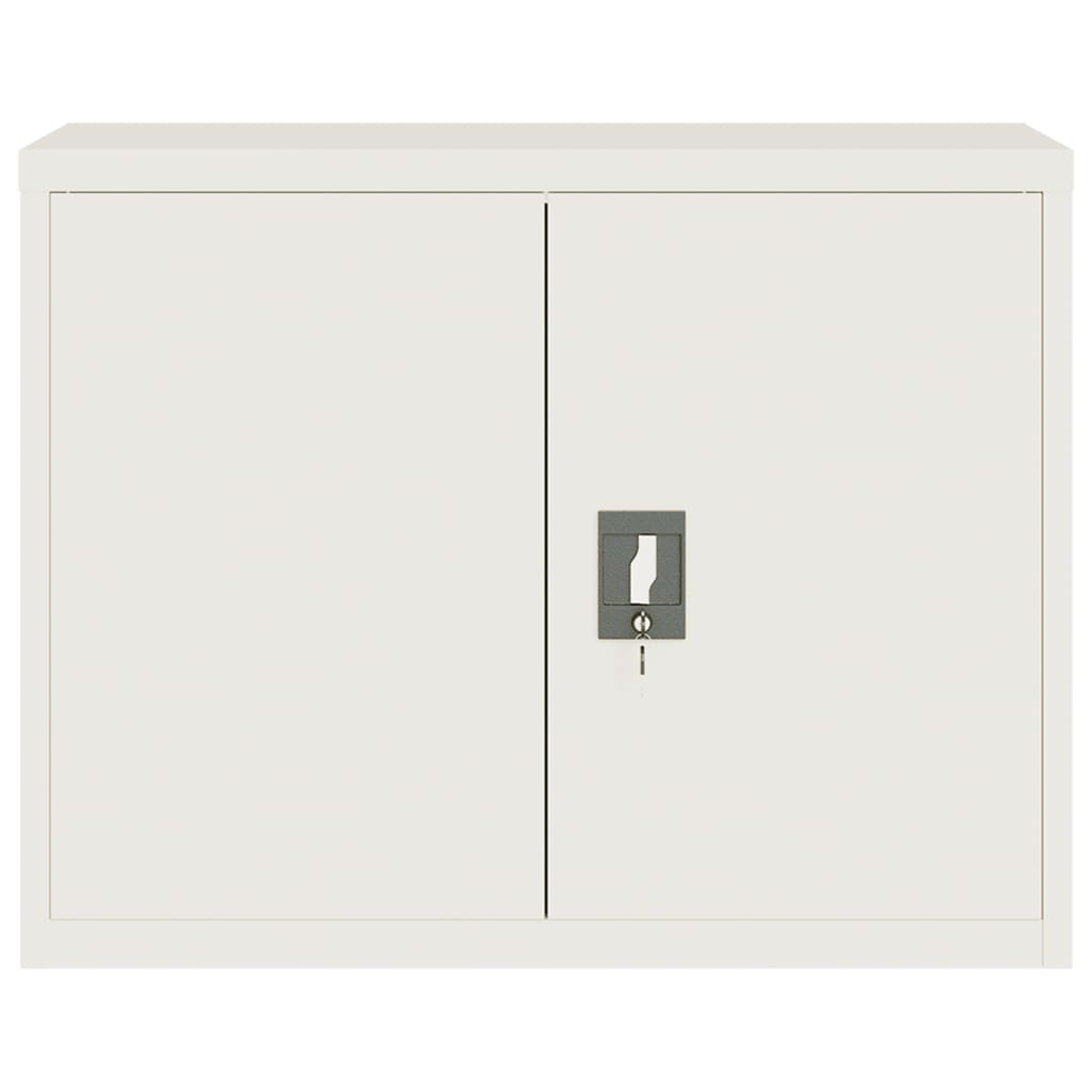 Aktenschrank mit 2 Türen Grau 90 cm Stahl