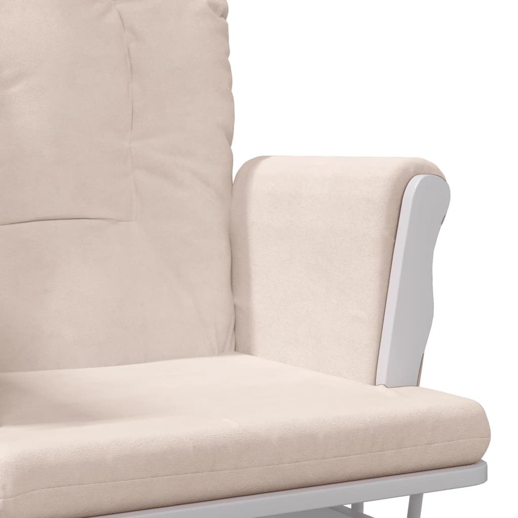 Schaukelsessel mit Hocker Gleitend Dunkelgrau Stoff