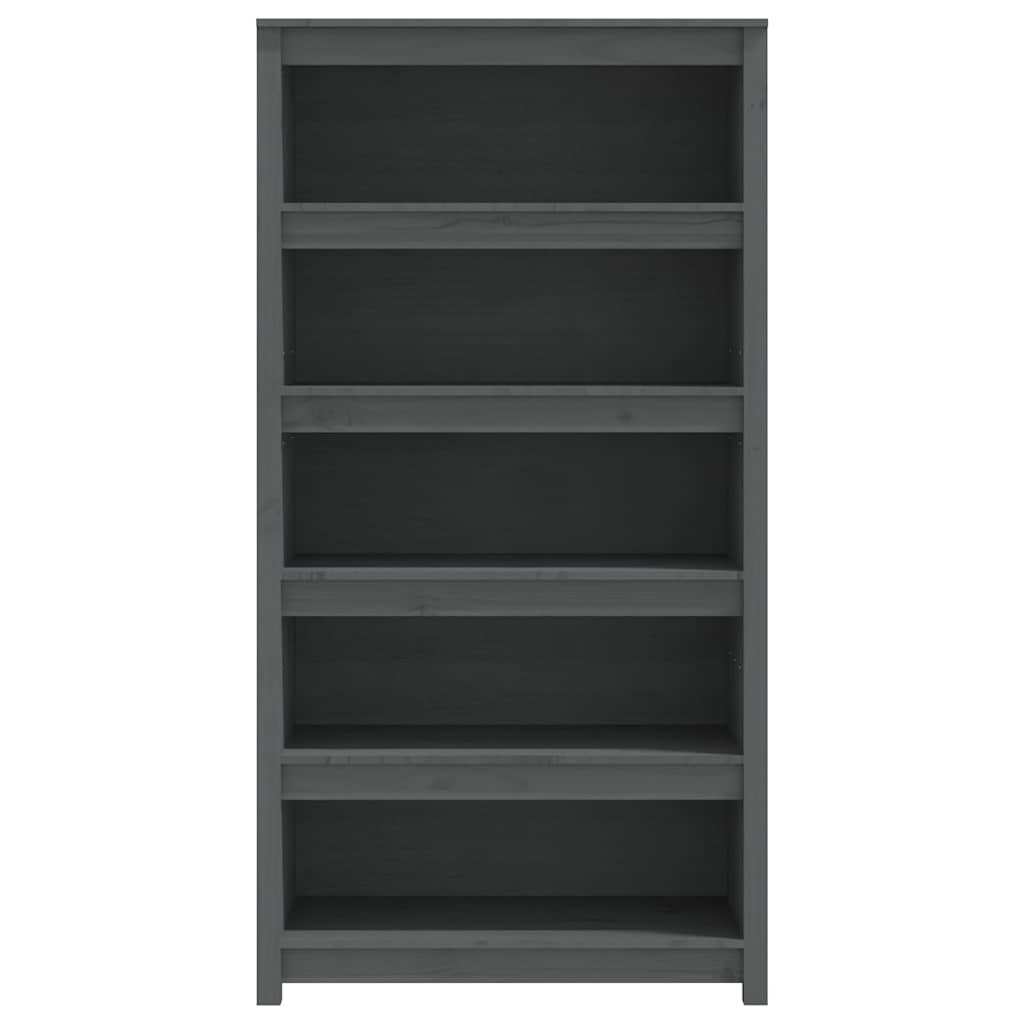 Bücherregal Grau 80x35x68 cm Massivholz Kiefer