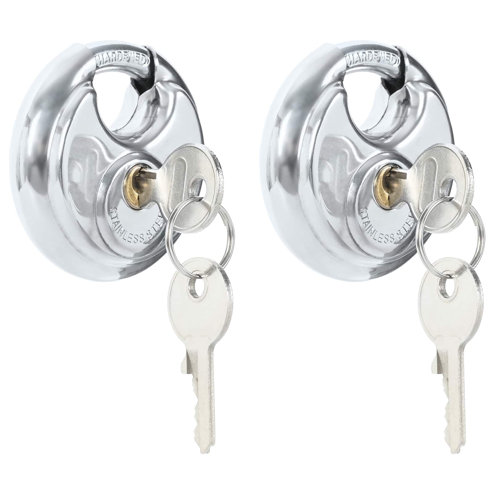 Diskusschlösser mit Schlüsseln 2 pcs Silber 6 x 2,3 x 6 cm