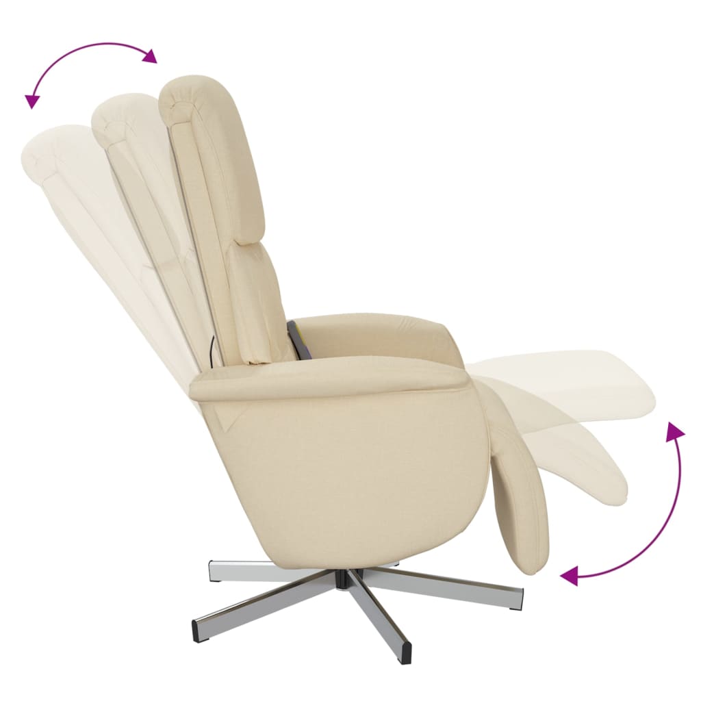 Massagesessel mit Fußteil Braun Stoff