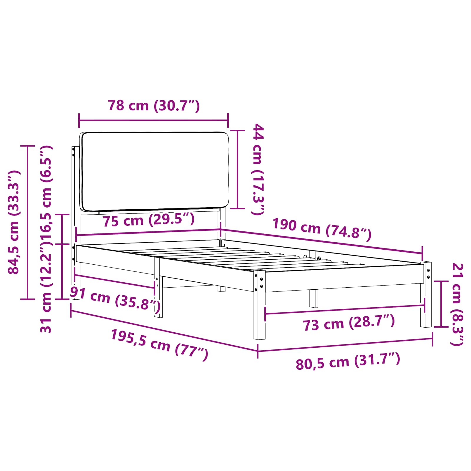 Bettgestell mit gepolstertem Kopfteil Hellgrau 200 x 200 cm