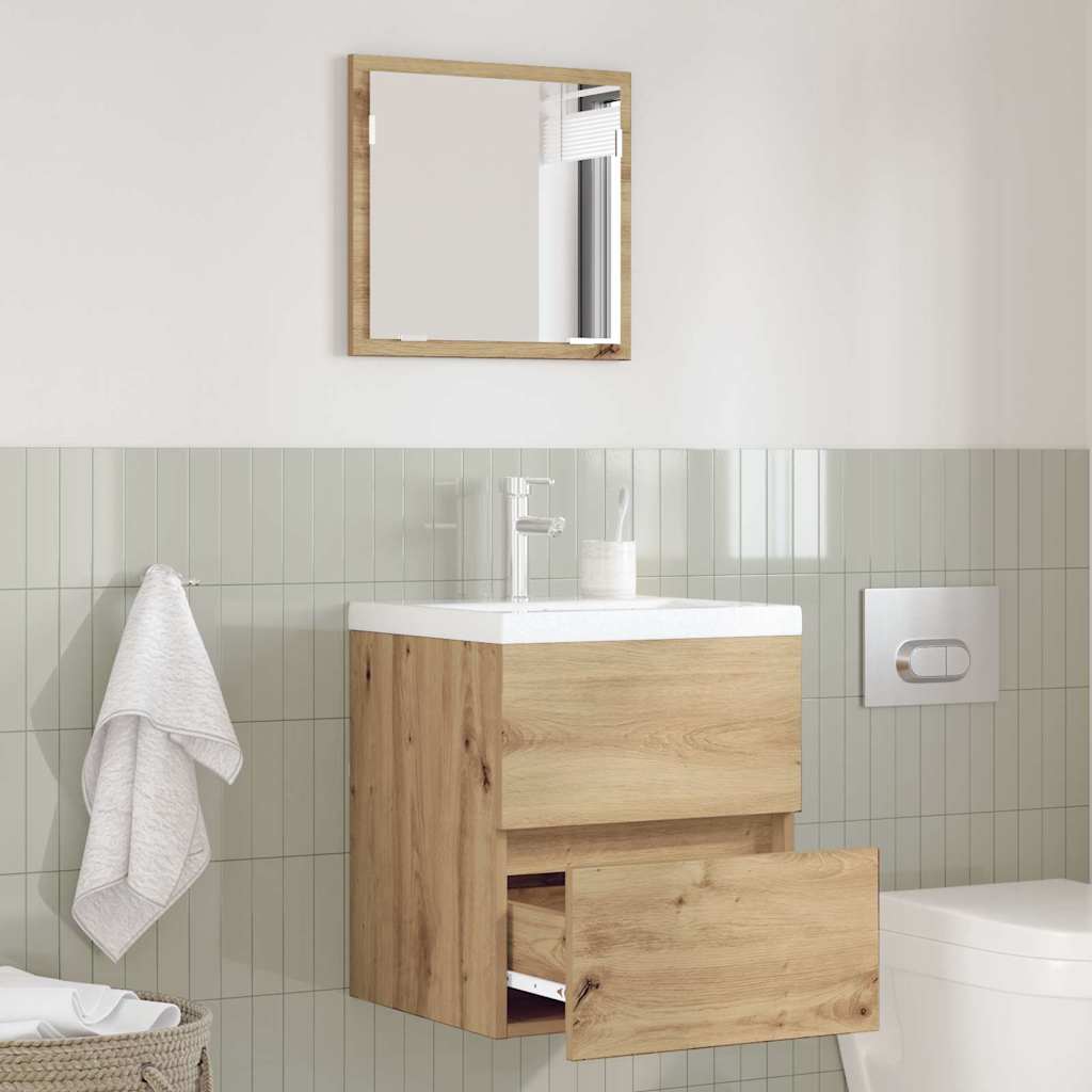 Badschrank mit Spiegel Weiß Holzwerkstoff