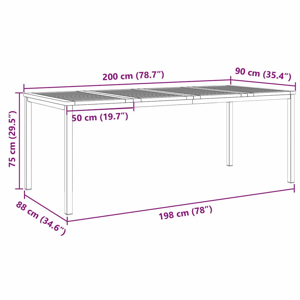 Esstisch 90x90x75 cm Massives Akazienholz und Edelstahl