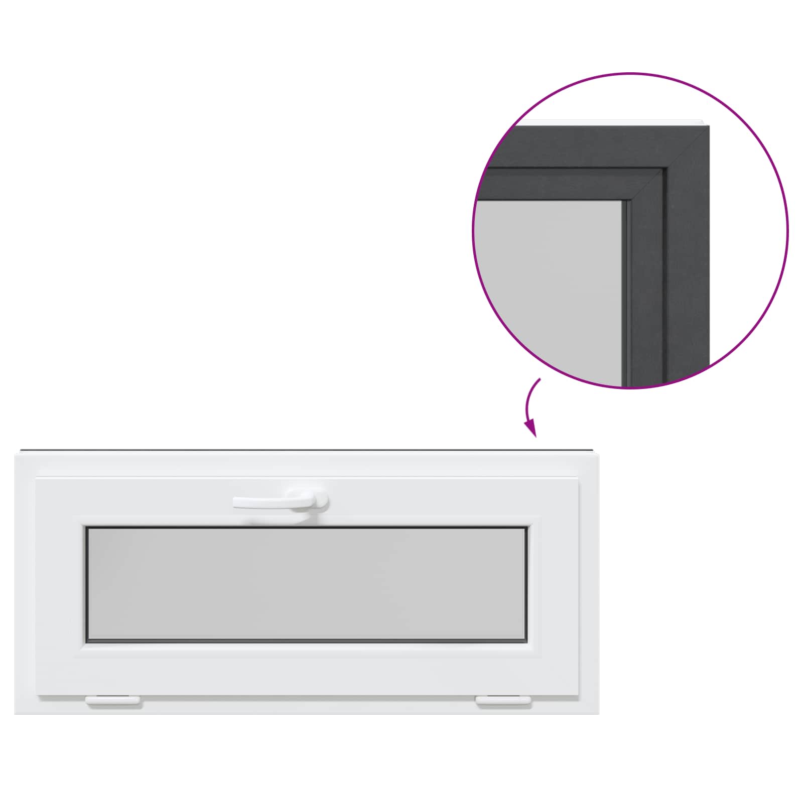 Kellerfenster RISOR 60 x 40 cm PVC und Glas Weiß