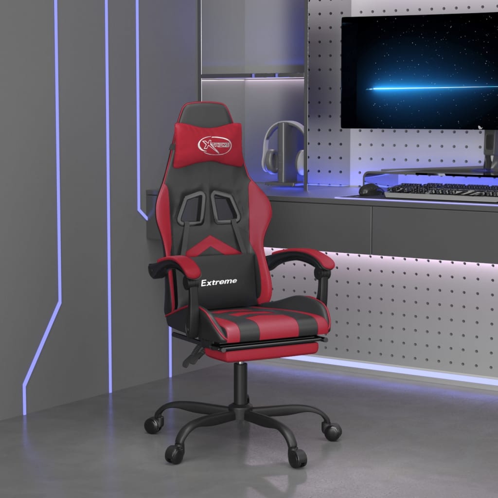 Gaming-Stuhl Drehbar Schwarz und Rot Kunstleder