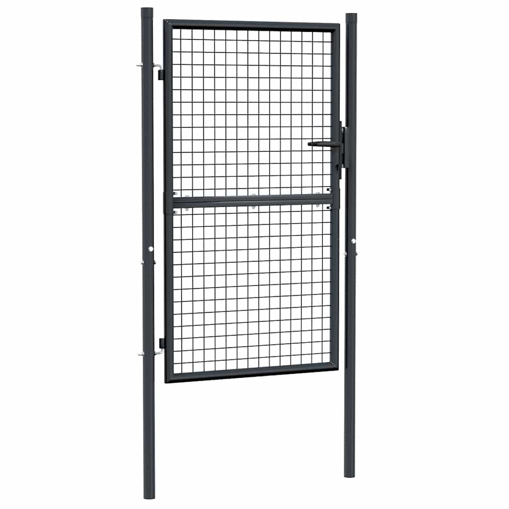 Maschen-Gartentor verzinkter Stahl 100 x 75 cm Grau