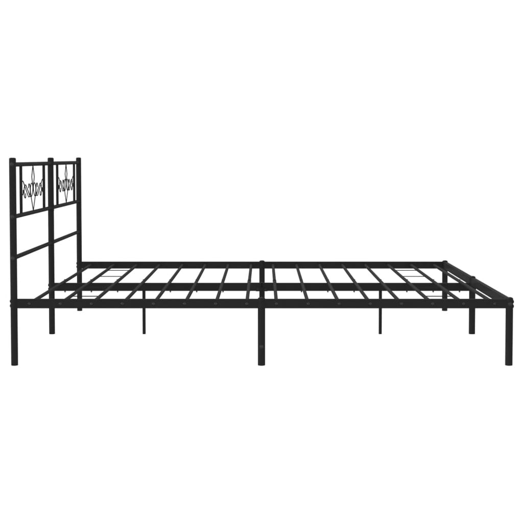 Bettgestell mit Kopfteil Metall Schwarz 100x190 cm