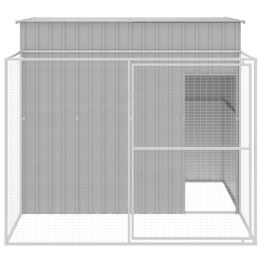 Hundehütte mit Dach Anthrazit 214x153x181 cm Verzinkter Stahl
