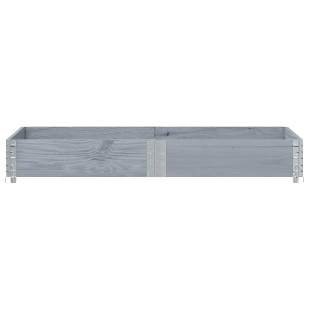 Paletten-Aufsatzrahmen Schwarz 80x60 cm Massivholz Kiefer