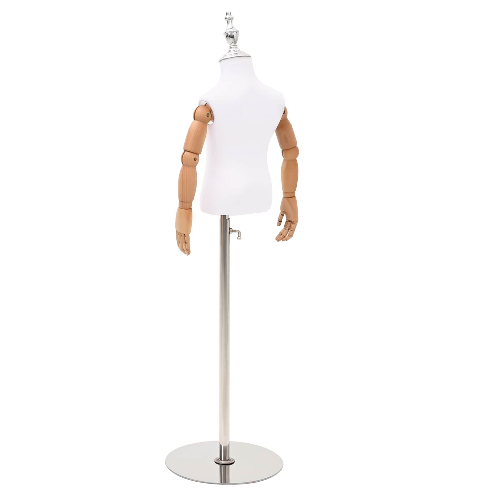 Verstellbares 120-150 cm Mannequin mit Basis Unisex PP Weiß