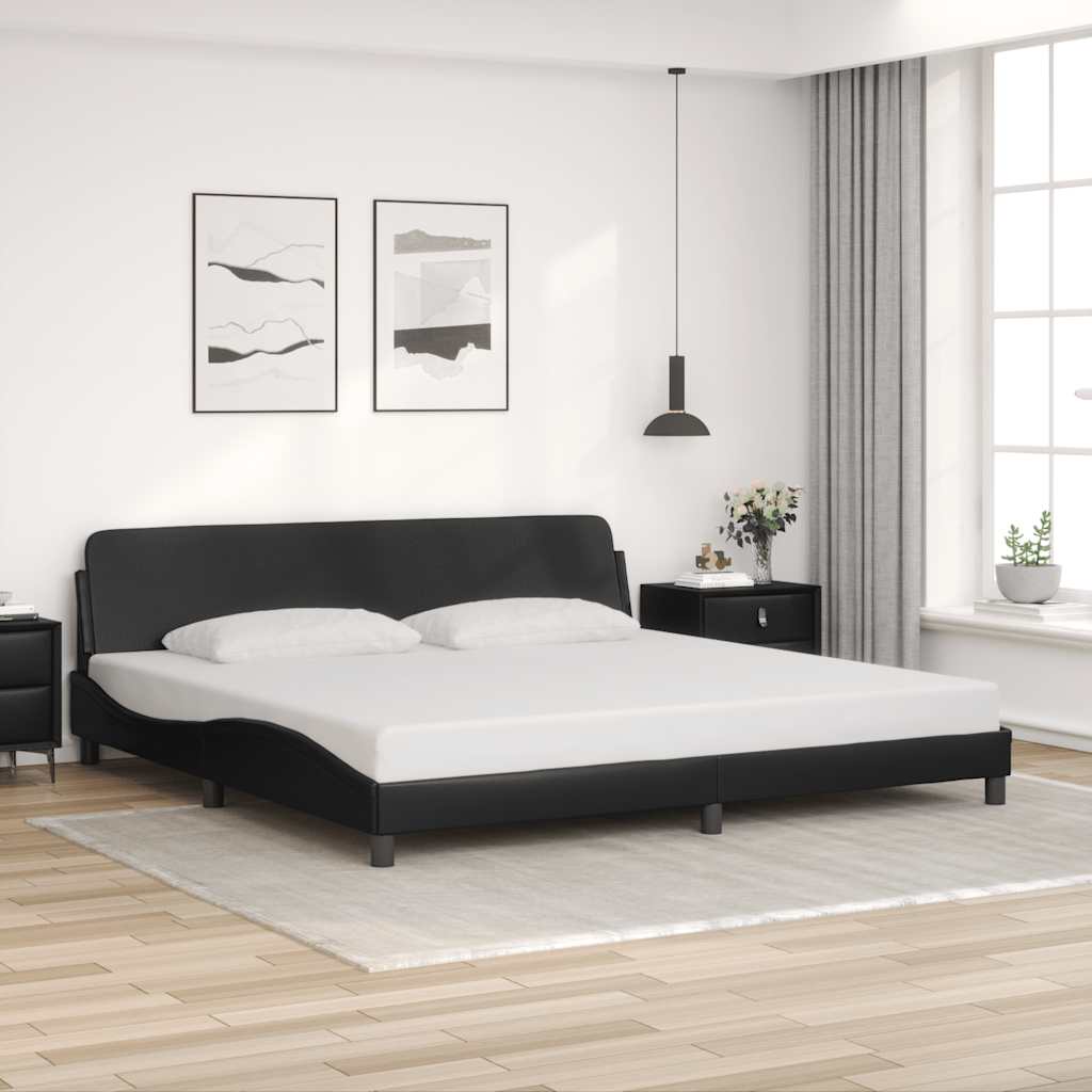 Bettgestell "Dover" Schwarz 80x200 cm Kunstleder