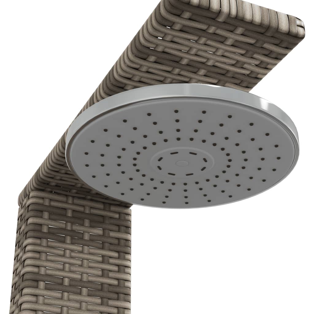 Gartendusche Schwarz 50x55x224 cm Poly Rattan und Akazienholz