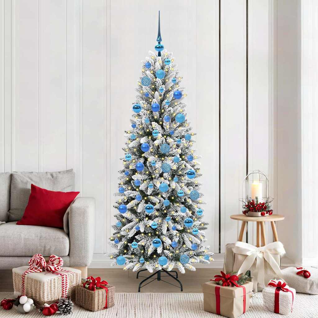 Künstlicher Weihnachtsbaum mit 150 LEDs mit Ständer Weiß 120 cm