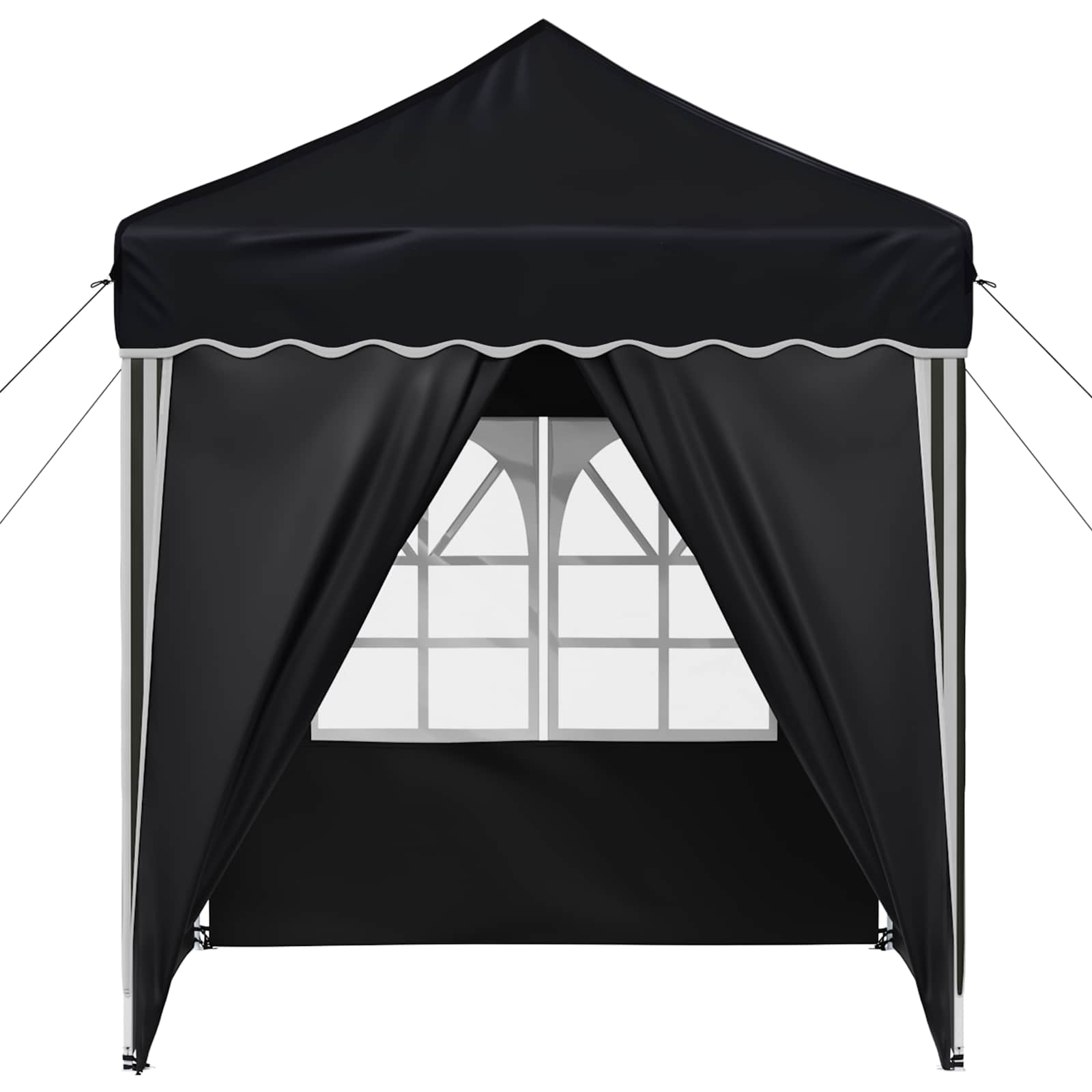 Pop-up Partyzelt 195 x 195 x 245 cm Creme Oxford-Stoff