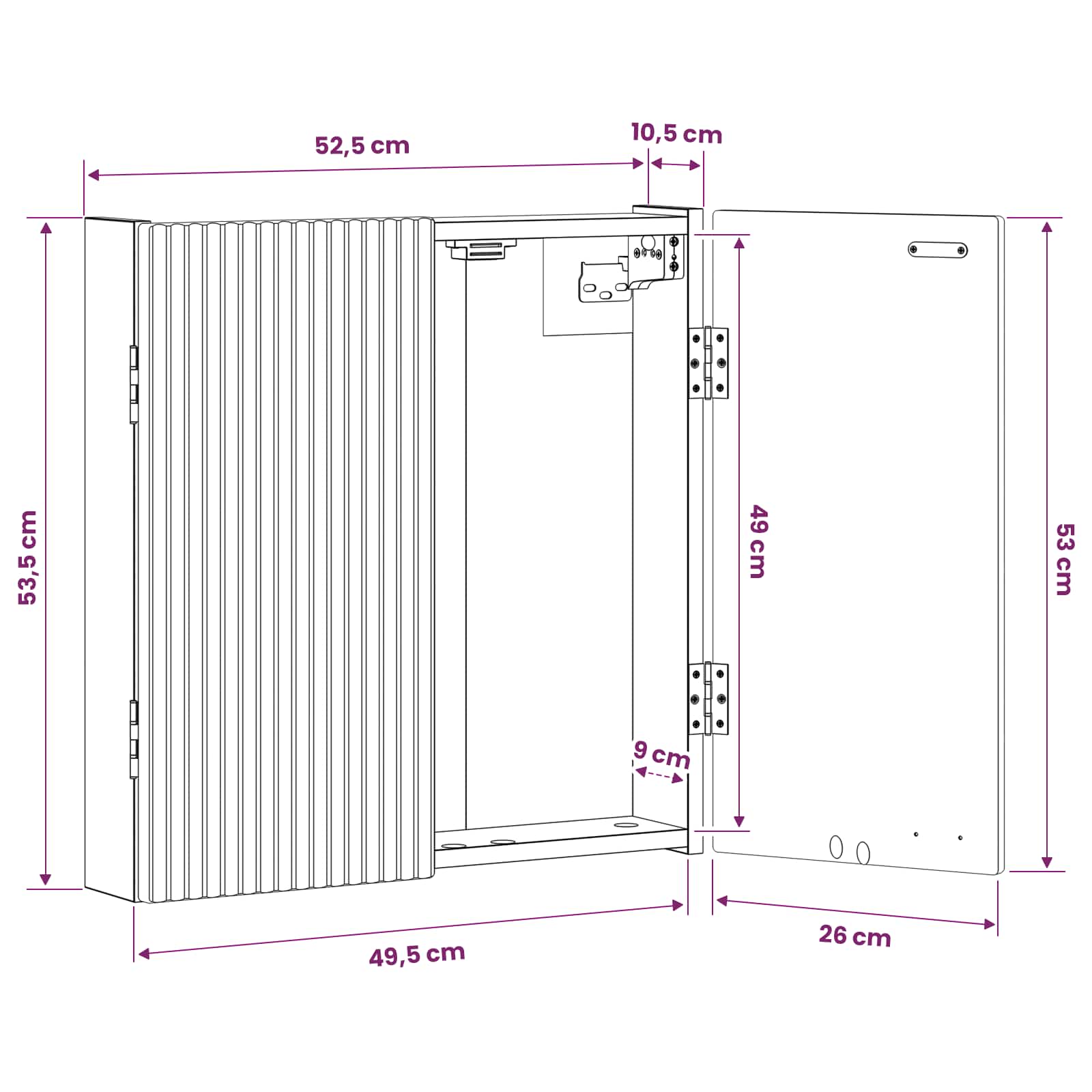 Dartboard Schrank ARNHEM Weiß 52,5 x 10,5 x 53,5 cm