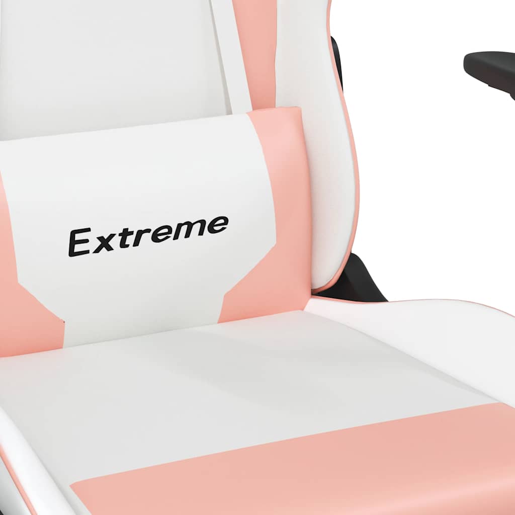 Gaming-Stuhl mit Massagefunktion Schwarz und Blau Kunstleder