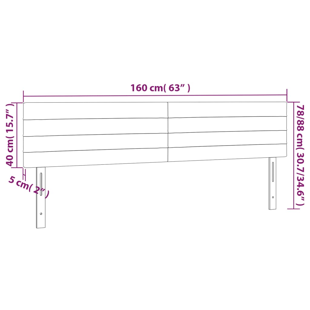 Kopfteil Hellgrau 80x5x118/128 cm Samt