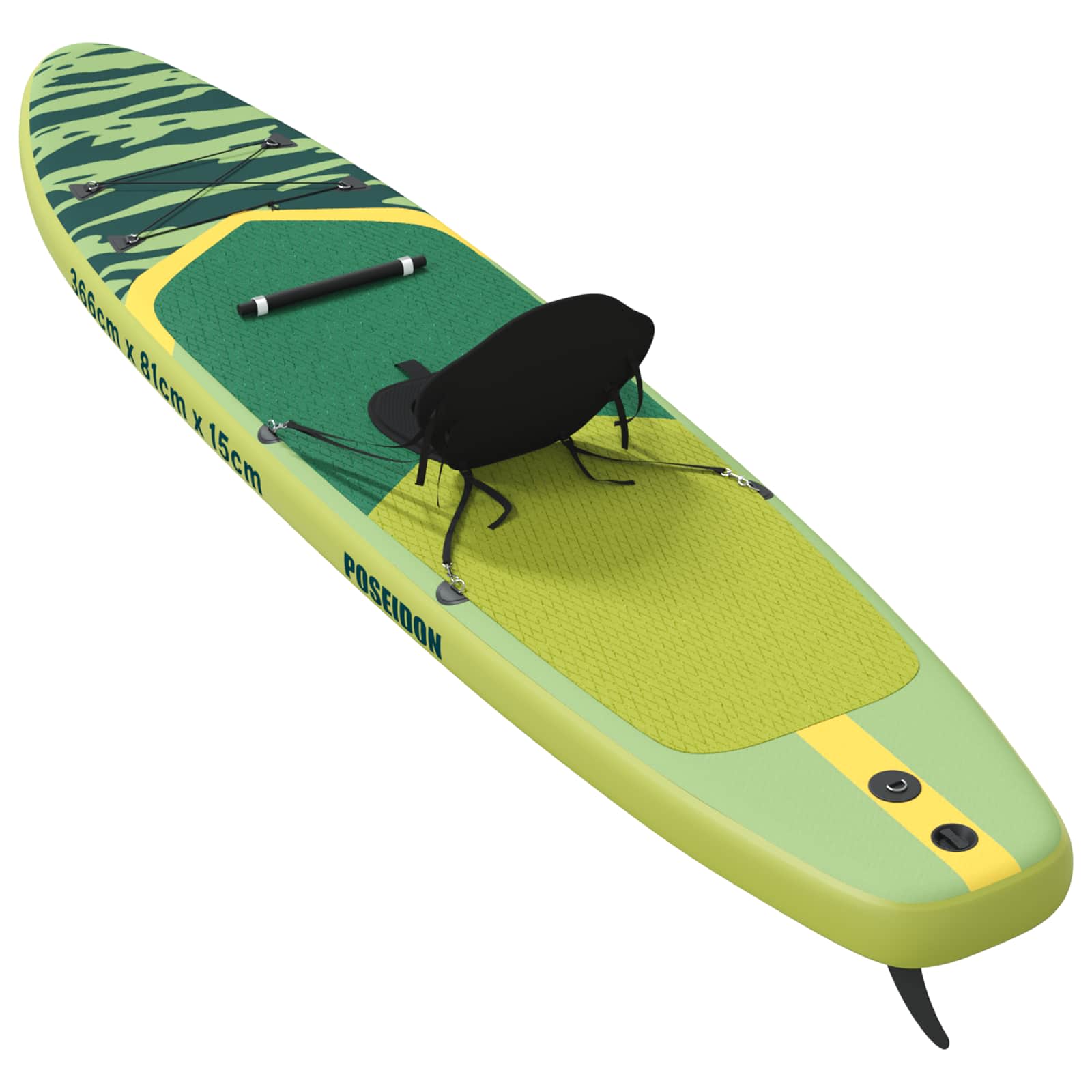 SUP Board mit Sitz 2-in-1 POSEIDON 305 x 76 x 15 cm Grün für