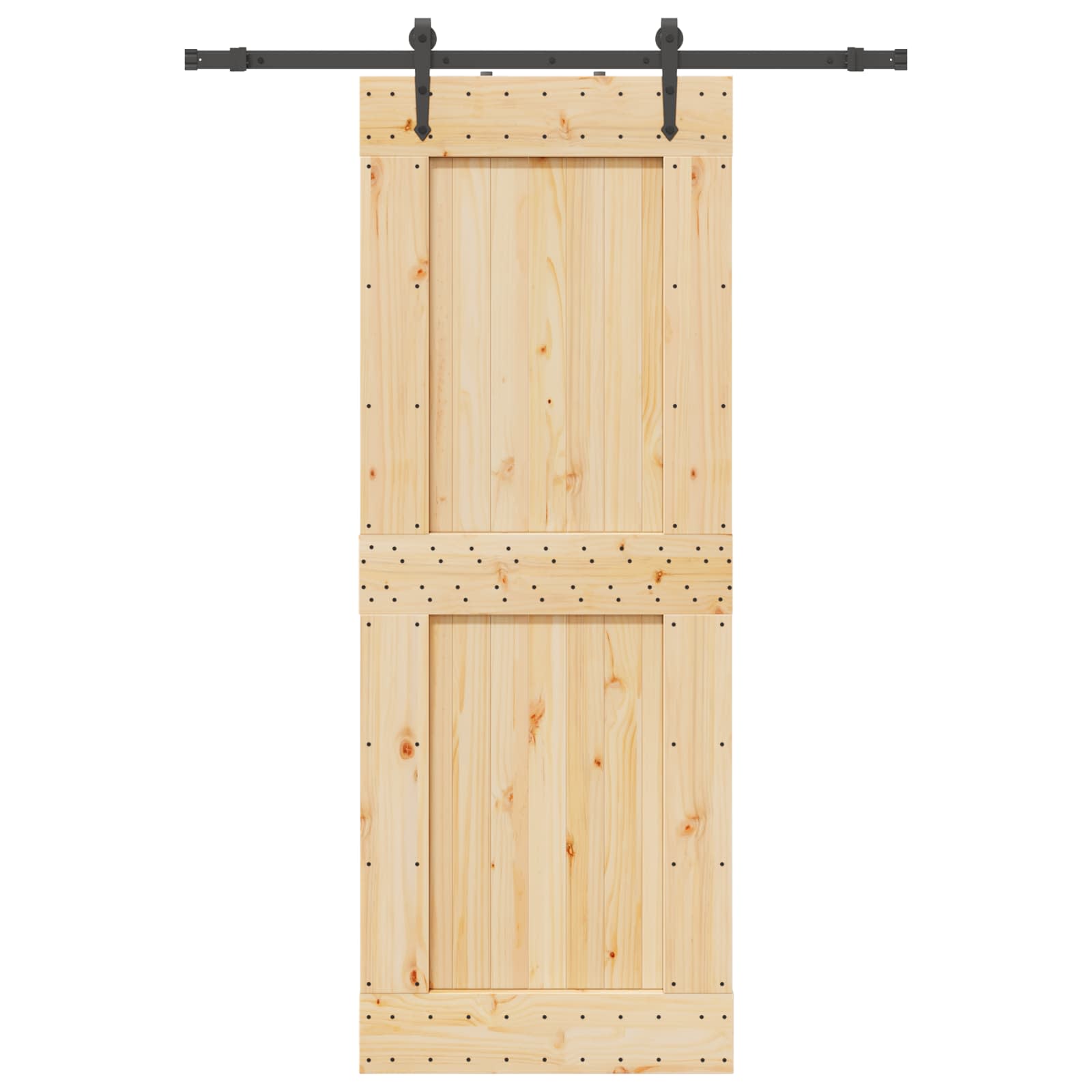 Schiebetür NARVIK Natürlich und Schwarz 70 x 210 cm (152,5 cm)