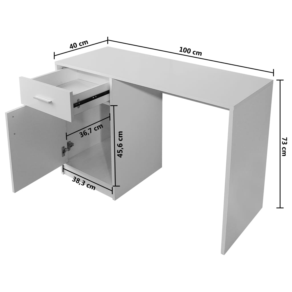Schreibtisch mit Schublade und Schrank Eiche 100x40x73 cm