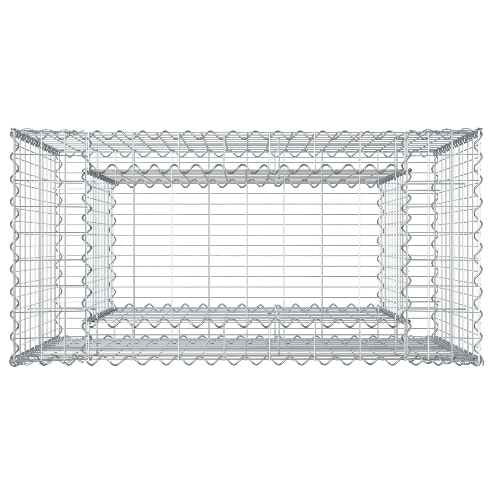 Gabionen-Hochbeet 2 pcs Silber