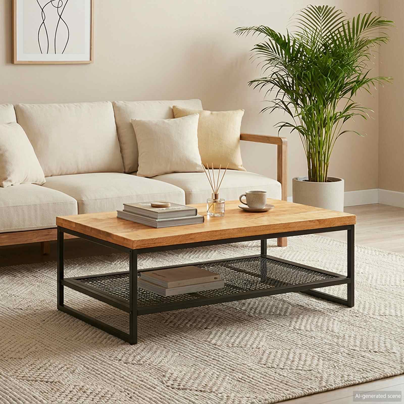 Couchtisch 110x60x35 cm Mango Massivholz