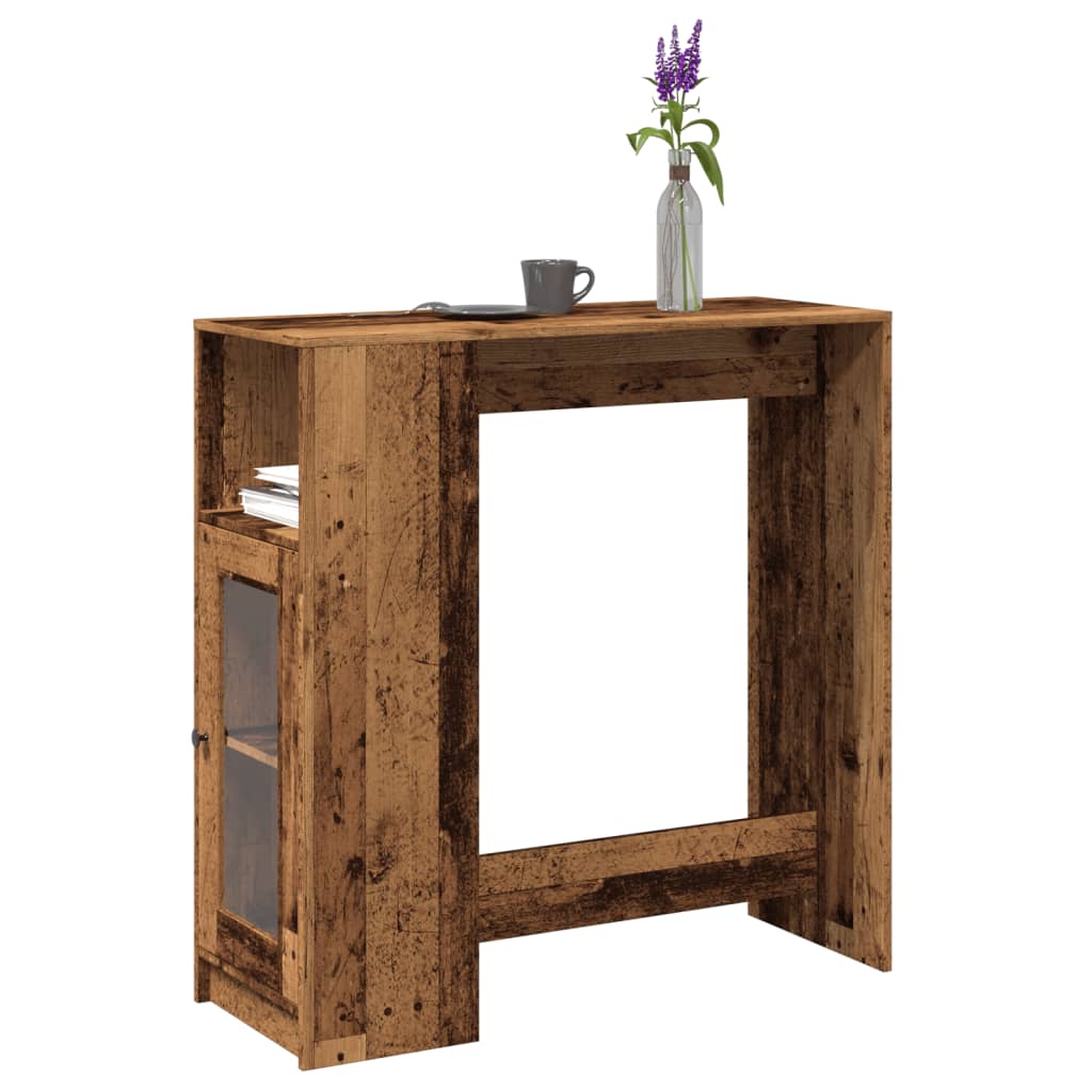 Bartisch Schwarz Eichen-Optik 101 x 40 x 103,5 cm Holzwerkstoff