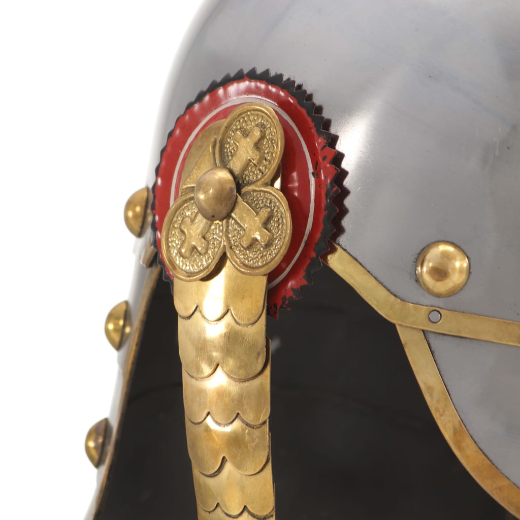 Preußische Pickelhaube Antik Replik für LARP Schwarz Stahl
