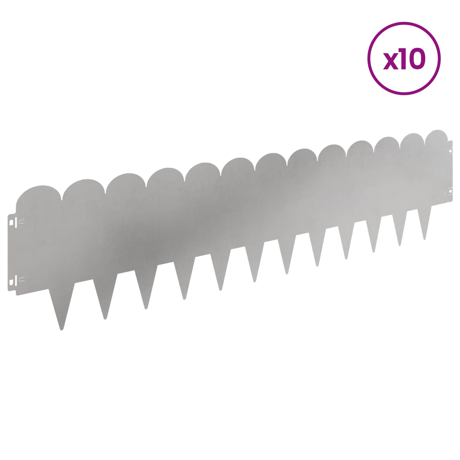 Raseneinfassung 10 pcs 103 x 15 cm Stahl Schwarz