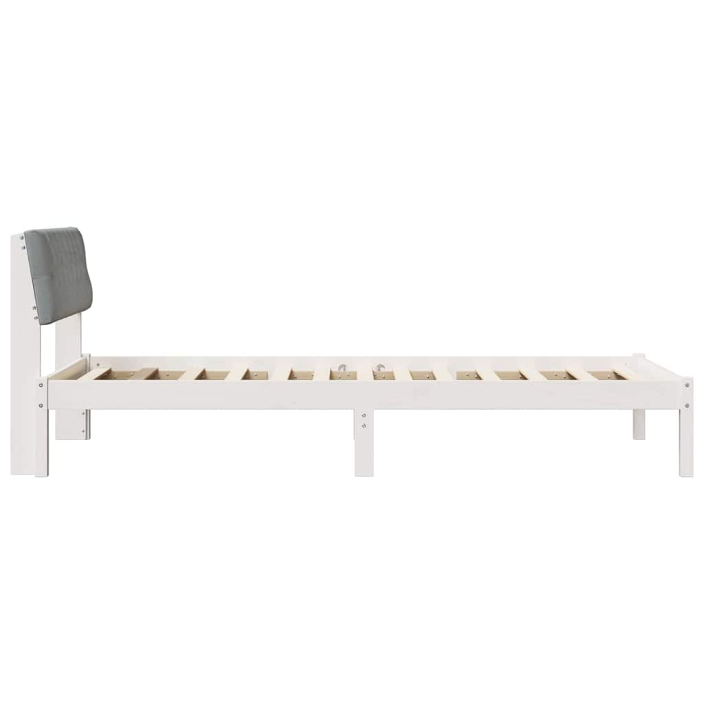 Bettgestell Braun und hellgrau 200 x 200 cm Massivholz Kiefer