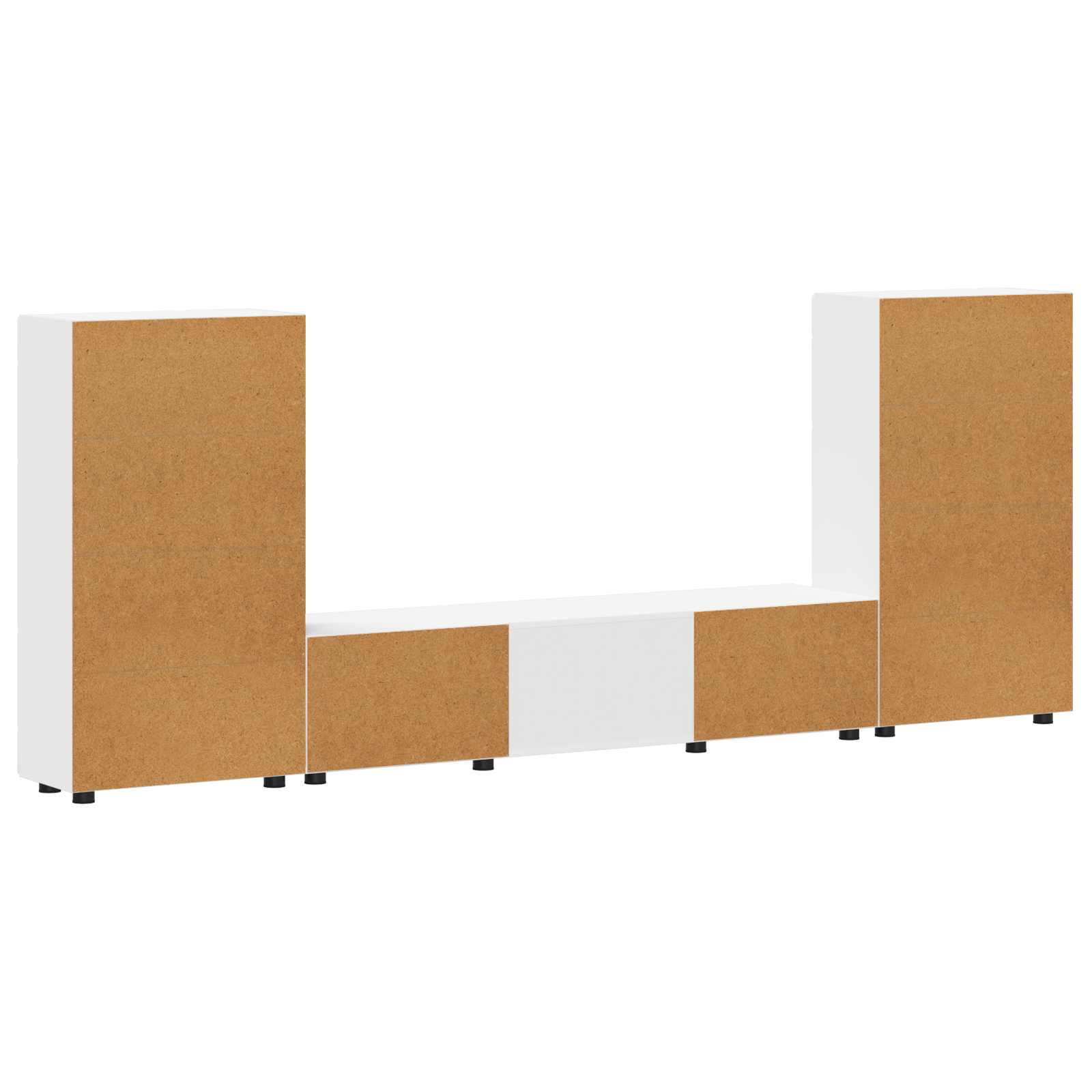 Highboard mit Regal FLORIN Weiß 60 x 35 x 182 cm Holzwerkstoff