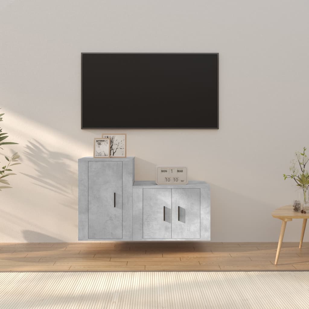 2-tlg. TV-Schrank-Set Weiß Holzwerkstoff