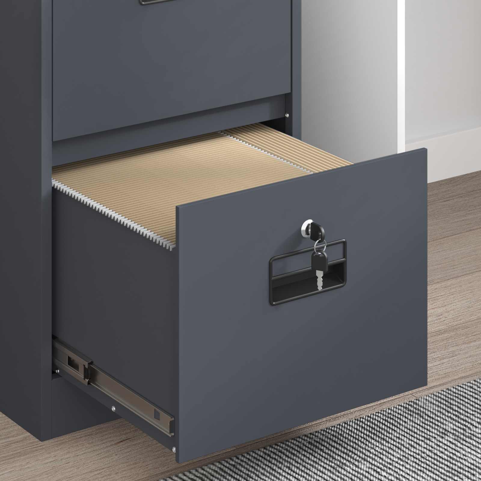 Aktenschrank 2 pcs Schwarz 44 x 50 x 139 cm Kaltgewalzter Stahl