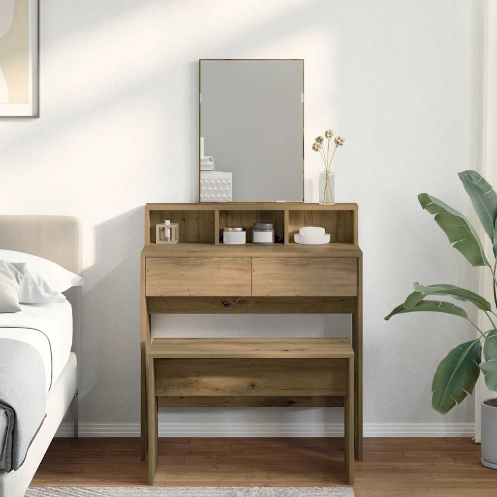 Schminkhocker Weiß 70x35x45 cm Holzwerkstoff