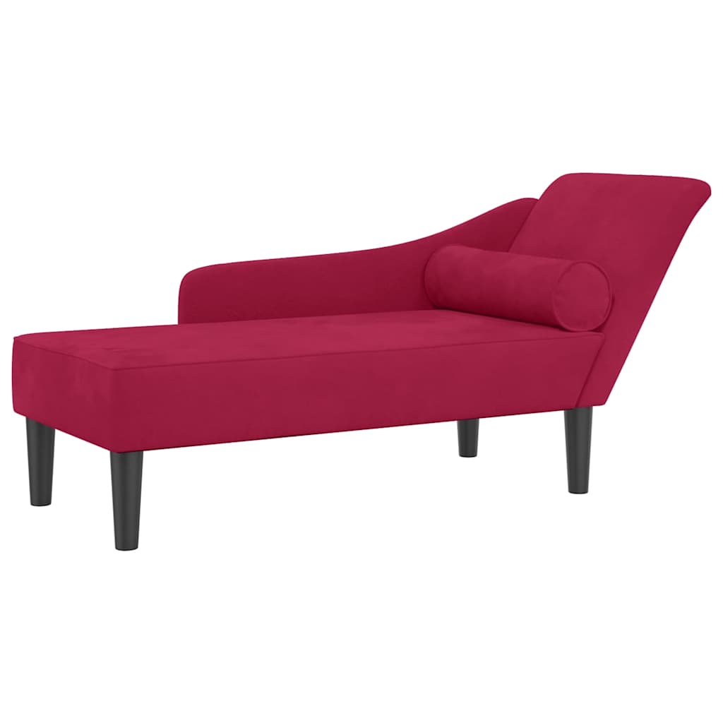 Chaiselongue mit Kissen Rosa Samt
