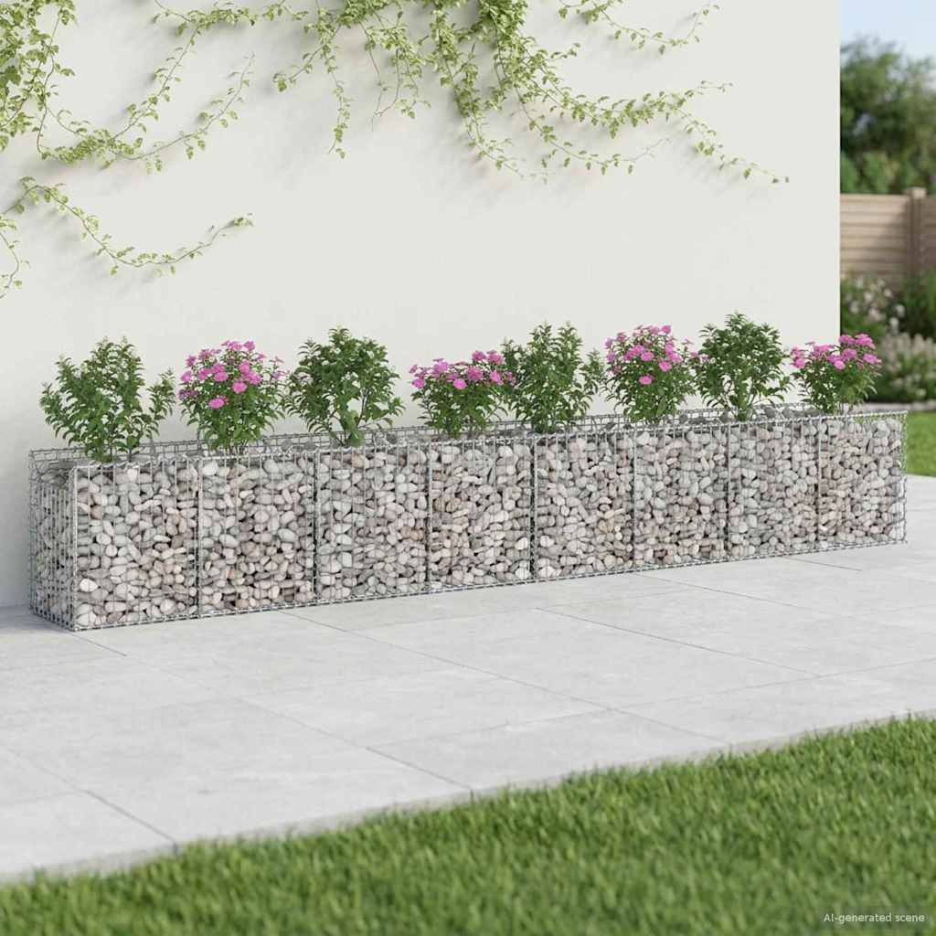 Gabionen-Hochbeet 2 pcs Silber