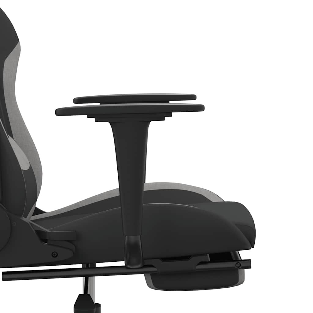 Gaming-Stuhl mit Massagefunktion Schwarz und Creme Stoff