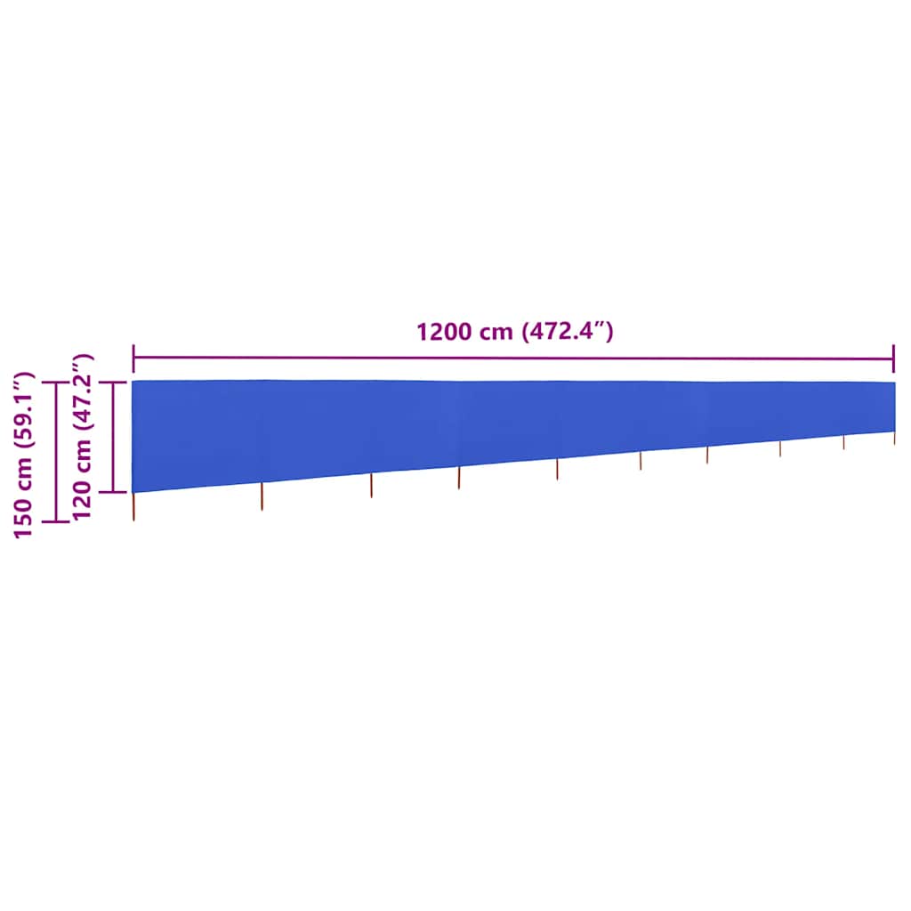 3-teiliges Windschutzgewebe 400 x 120 cm Weiß