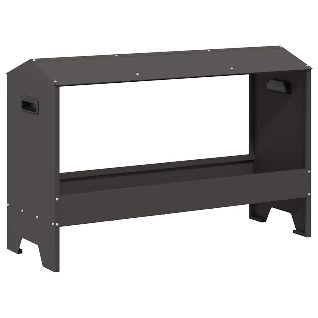 Hühnerfütterungsrinne Schwarz 81 x 32 x 53,5 cm