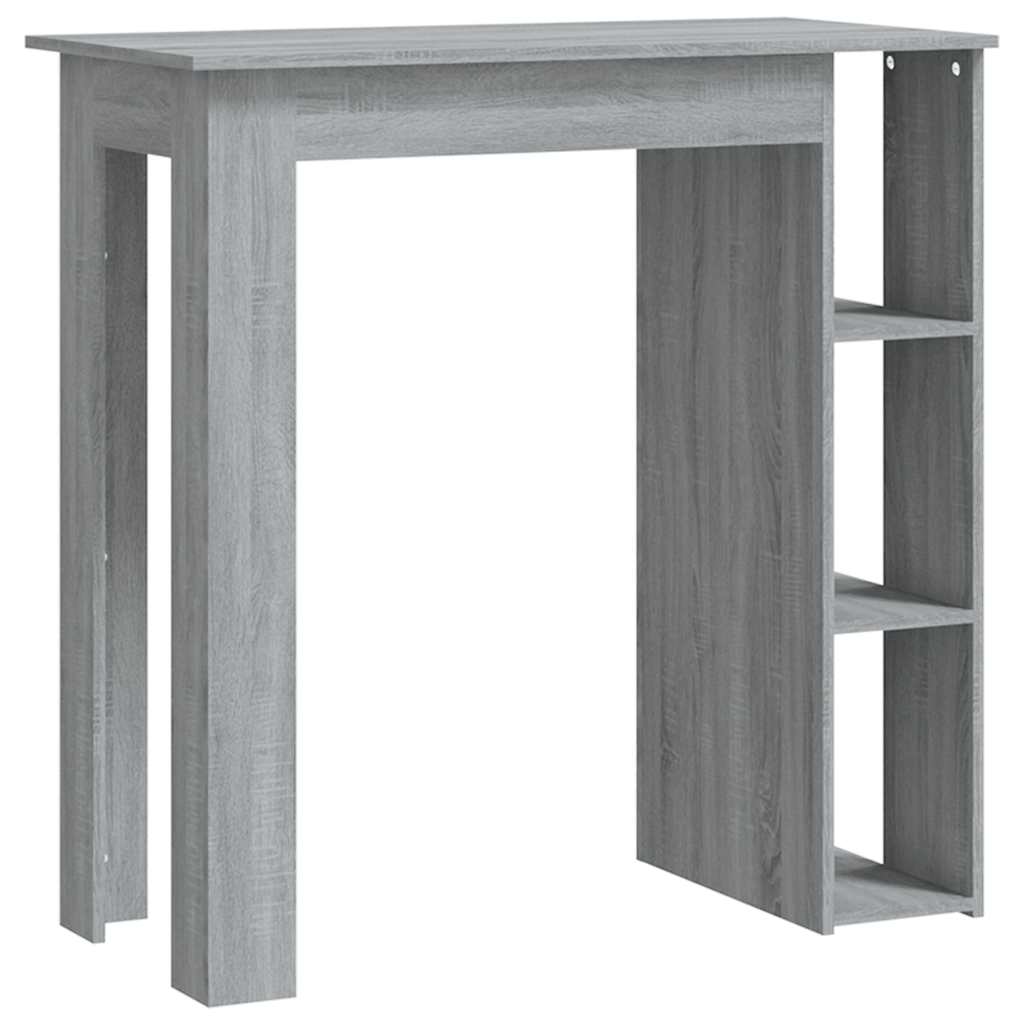 Bartisch mit Regal Weiß 102x50x103,5 cm Holzwerkstoff