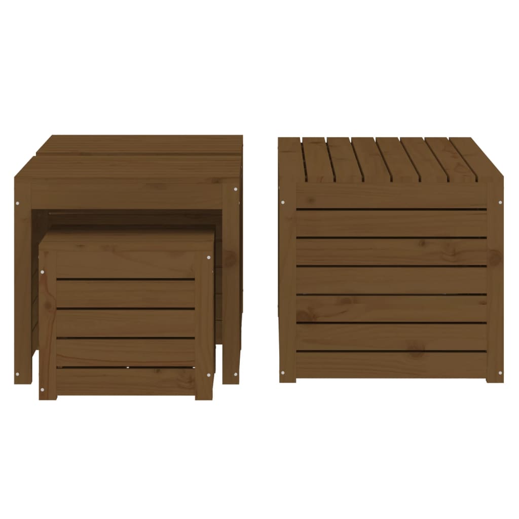 4-tlg. Gartenbox-Set Massivholz Kiefer
