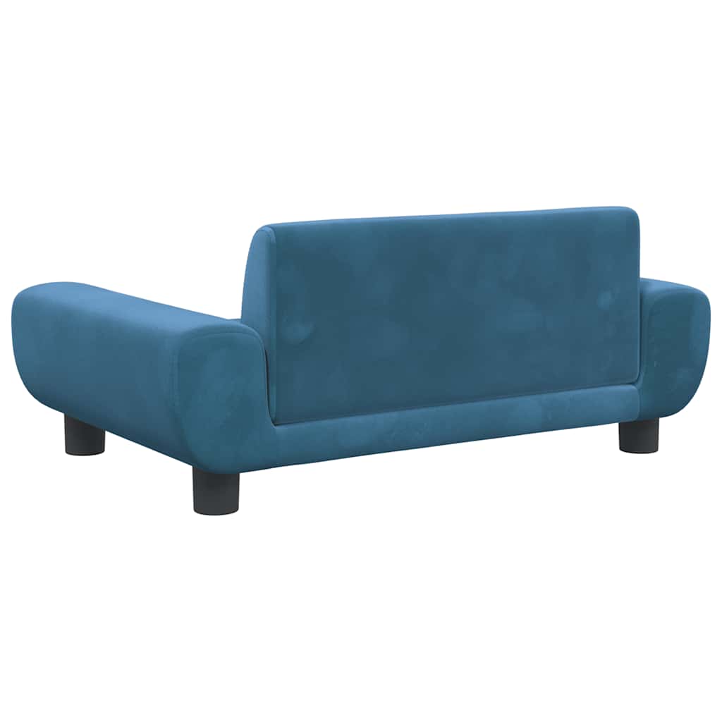 Kindersofa Blau 100x54x33 cm Samt