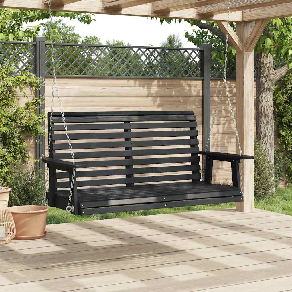 Garten-Hängestuhl mit Metallketten Braun Massivholz Tanne