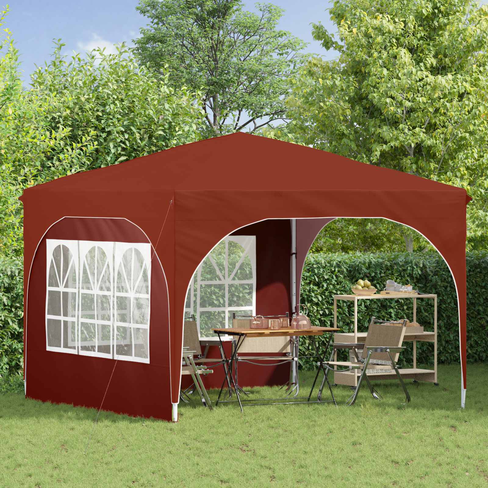 Pop-up Partyzelt 290 x 290 x 245 cm Creme