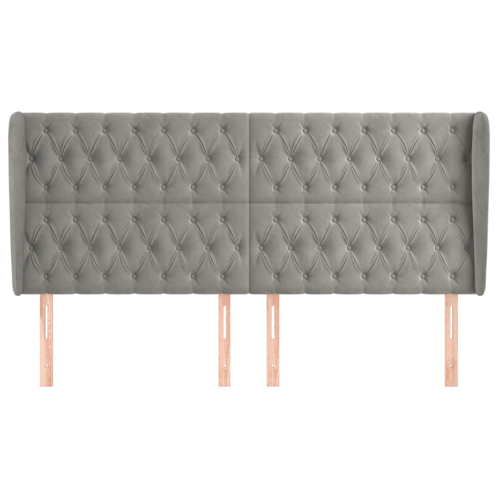 Kopfteil mit Ohren Dunkelblau 93x23x78/88 cm Samt