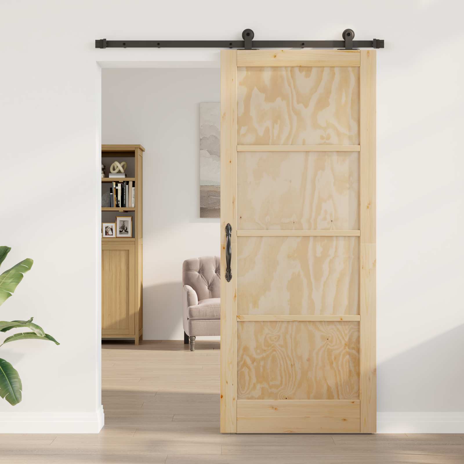 Schiebetür ORKDAL Natur 61 x 198,5 cm Massives Kiefernholz