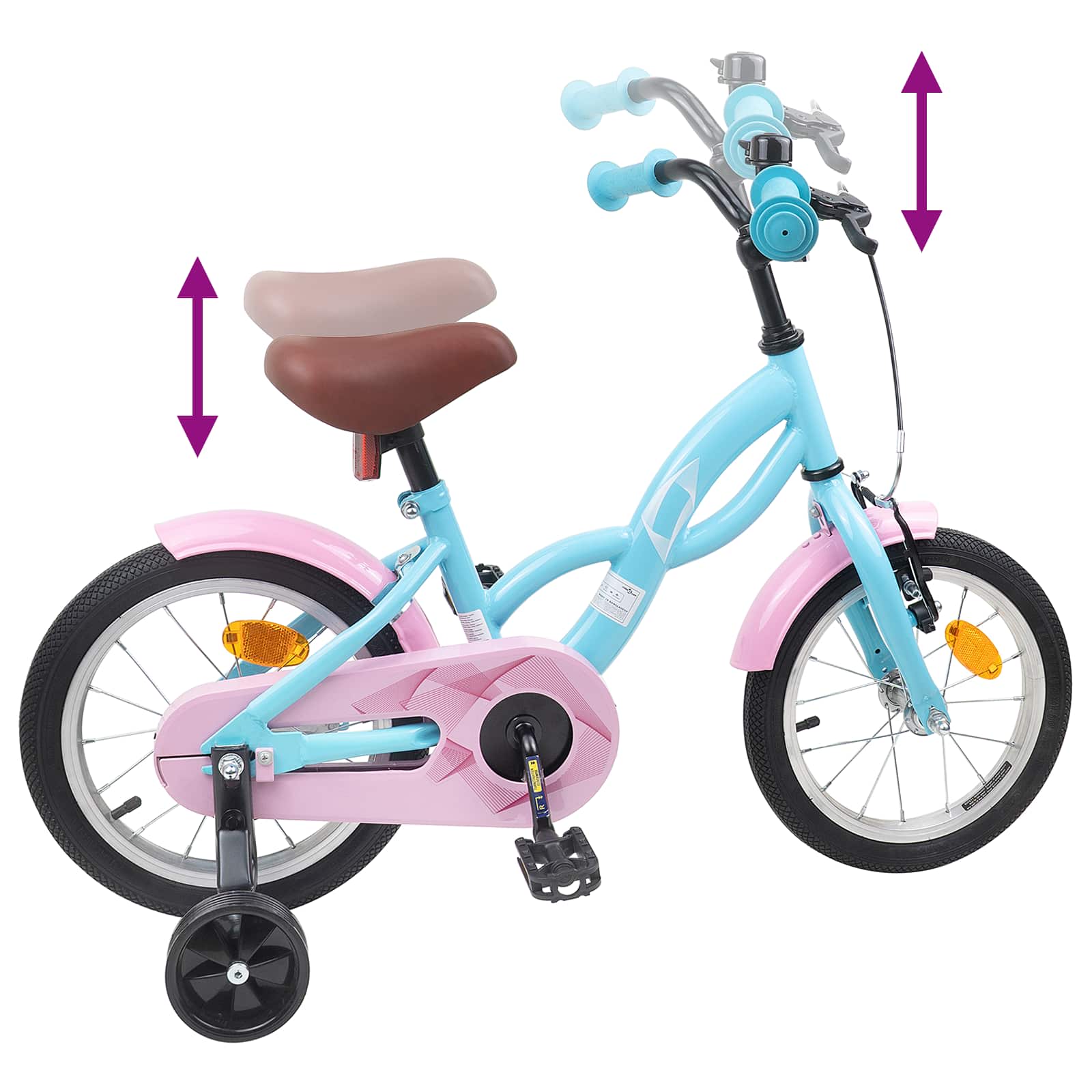 Kinderfahrrad 12 Zoll für 2-4 Jahre alt Himmelblau